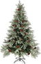 vidaXL - Kerstboom - met - dennenappels - 150 - cm - PVC - en - PE - groen - en - wit
