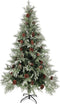 vidaXL - Kerstboom - met - dennenappels - 195 - cm - PVC - en - PE - groen - en - wit