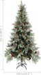 vidaXL - Kerstboom - met - dennenappels - 225 - cm - PVC - en - PE - groen - en - wit