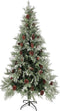 vidaXL - Kerstboom - met - dennenappels - 225 - cm - PVC - en - PE - groen - en - wit