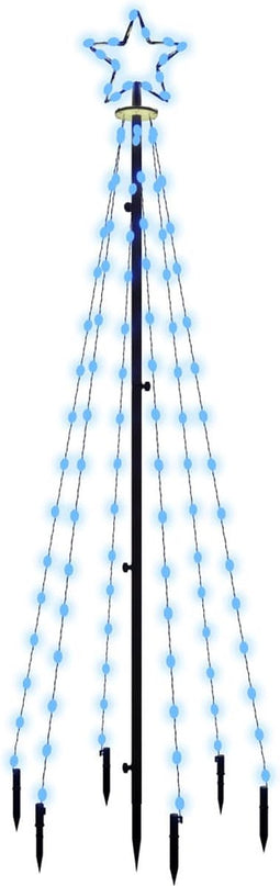 vidaXL - Kerstboom - met - grondpin - 108 - LED's - blauw - 180 - cm