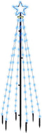vidaXL - Kerstboom - met - grondpin - 108 - LED's - blauw - 180 - cm