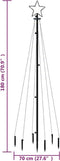 vidaXL - Kerstboom - met - grondpin - 108 - LED's - blauw - 180 - cm