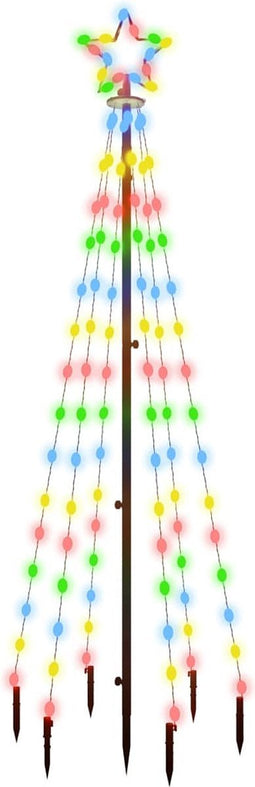 vidaXL - Kerstboom - met - grondpin - 108 - LED's - meerkleurig - 180 - cm
