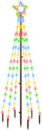 vidaXL - Kerstboom - met - grondpin - 108 - LED's - meerkleurig - 180 - cm