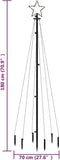 vidaXL - Kerstboom - met - grondpin - 108 - LED's - meerkleurig - 180 - cm