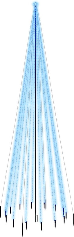 vidaXL - Kerstboom - met - grondpin - 1134 - LED's - blauw - 800 - cm
