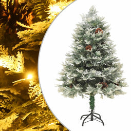 vidaXL - Kerstboom - met - LED - en - dennenappels - 120 - cm - PVC - en - PE - groen