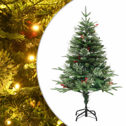 vidaXL - Kerstboom - met - LED - en - dennenappels - 150 - cm - PVC - en - PE - groen