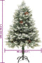 vidaXL - Kerstboom - met - LED - en - dennenappels - 150 - cm - PVC - en - PE - groen