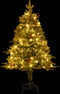 vidaXL - Kerstboom - met - LED - en - dennenappels - 150 - cm - PVC - en - PE - groen