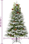 vidaXL - Kerstboom - met - LED - en - dennenappels - 195 - cm - PVC - en - PE - groen