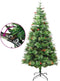 vidaXL - Kerstboom - met - LED - en - dennenappels - 195 - cm - PVC - en - PE - groen