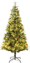 vidaXL - Kerstboom - met - LED - en - dennenappels - 195 - cm - PVC - en - PE - groen