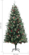 vidaXL - Kerstboom - met - LED - en - dennenappels - 225 - cm - PVC - en - PE - groen