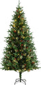 vidaXL - Kerstboom - met - LED - en - dennenappels - 225 - cm - PVC - en - PE - groen