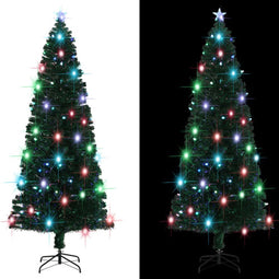vidaXL - Kerstboom - met - LED - en - standaard - 240 - cm - glasvezel