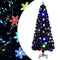 vidaXL - Kerstboom - met - LED-sneeuwvlokken - 210 - cm - glasvezel - zwart