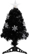 vidaXL - Kerstboom - met - LED-sneeuwvlokken - 64 - cm - glasvezel - zwart