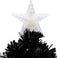 vidaXL - Kerstboom - met - LED-sneeuwvlokken - 64 - cm - glasvezel - zwart