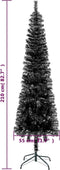 vidaXL - Kerstboom - smal - 210 - cm - zwart