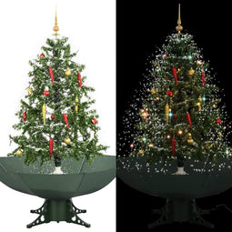 vidaXL - Kerstboom - sneeuwend - met - paraplubasis - 140 - cm - groen