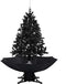 vidaXL - Kerstboom - sneeuwend - met - paraplubasis - 140 - cm - PVC - zwart