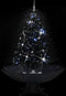 vidaXL - Kerstboom - sneeuwend - met - paraplubasis - 140 - cm - PVC - zwart