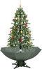 vidaXL - Kerstboom - sneeuwend - met - paraplubasis - 170 - cm - groen