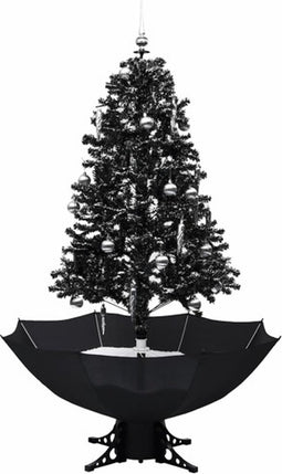 vidaXL - Kerstboom - sneeuwend - met - paraplubasis - 170 - cm - PVC - zwart