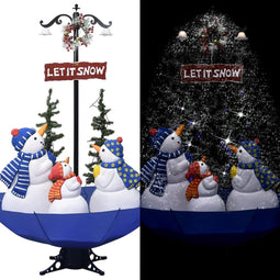 vidaXL - Kerstboom - sneeuwend - met - paraplubasis - 170 - cm - PVC - blauw