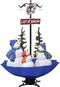 vidaXL - Kerstboom - sneeuwend - met - paraplubasis - 170 - cm - PVC - blauw