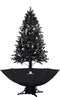 vidaXL - Kerstboom - sneeuwend - met - paraplubasis - 190 - cm - PVC - zwart