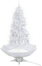 vidaXL - Kerstboom - sneeuwend - met - paraplubasis - 190 - cm - wit