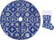 vidaXL - Kerstboomrok - luxe - met - sok - 122 - cm - stof - blauw