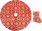 vidaXL - Kerstboomrok - luxe - met - sok - 150 - cm - stof - rood