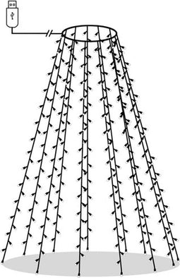 vidaXL Kerstboomverlichting met 180 LED's blauw net 180 cm