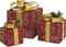 vidaXL - Kerstdecoratie - geschenkdozen - 3 - st - binnen/buiten - rood