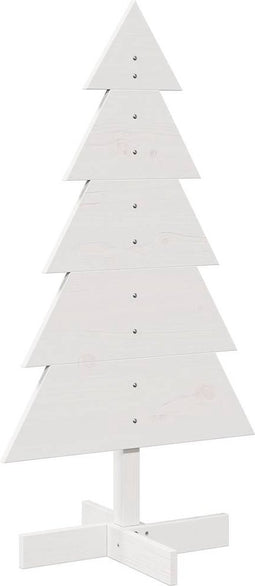 vidaXL - Kerstdecoratie - kerstboom - 100 - cm - massief - grenenhout - wit