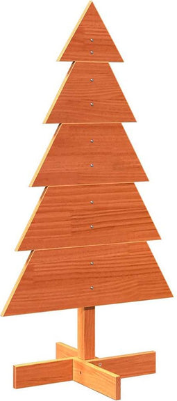 vidaXL - Kerstdecoratie - kerstboom - 100 - cm - massief - grenenhout - wasbruin