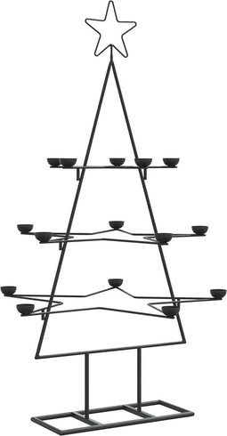 vidaXL - Kerstdecoratie - kerstboom - 105 - cm - metaal - zwart