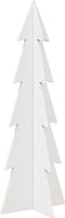 vidaXL - Kerstdecoratie - kerstboom - 112 - cm - massief - grenenhout - wit