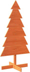 vidaXL - Kerstdecoratie - kerstboom - 120 - cm - massief - grenenhout - wasbruin