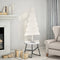 vidaXL - Kerstdecoratie - kerstboom - 120 - cm - massief - grenenhout - wit