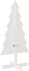 vidaXL - Kerstdecoratie - kerstboom - 120 - cm - massief - grenenhout - wit