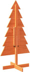 vidaXL - Kerstdecoratie - kerstboom - 120 - cm - massief - grenenhout - wasbruin