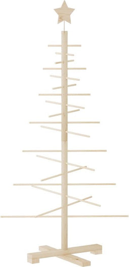 vidaXL - Kerstdecoratie - kerstboom - 125 - cm - massief - grenenhout