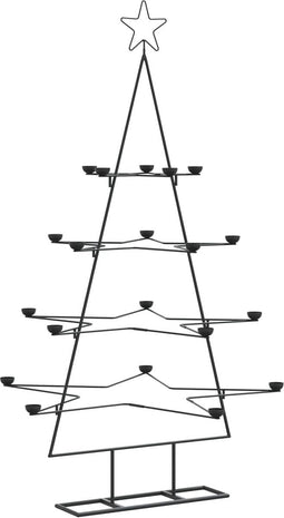 vidaXL - Kerstdecoratie - kerstboom - 140 - cm - metaal - zwart