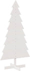 vidaXL - Kerstdecoratie - kerstboom - 150 - cm - massief - grenenhout - wit