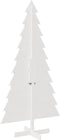 vidaXL - Kerstdecoratie - kerstboom - 180 - cm - massief - grenenhout - wit